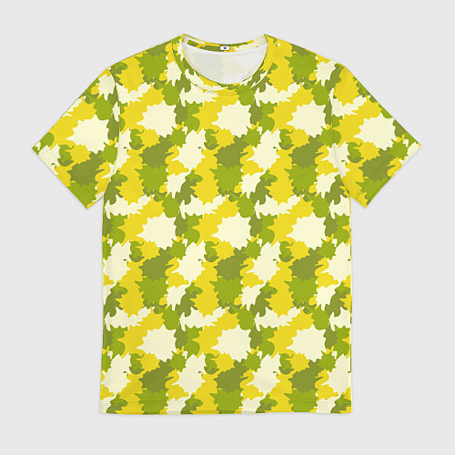 Мужская футболка Яркий камуфляж желтые и зеленые пятна / 3D-принт – фото 1