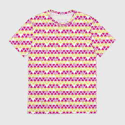 Футболка мужская Желтые и розовые треугольники, цвет: 3D-принт