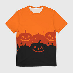 Мужская футболка Хэллоуин счастливые тыквы