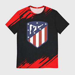 Футболка мужская Атлетико Мадрид красные краски, цвет: 3D-принт