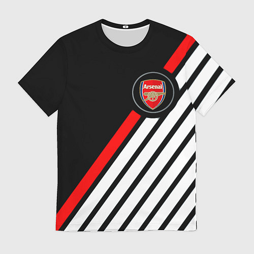 Мужская футболка Арсенал геометрия полосы / 3D-принт – фото 1