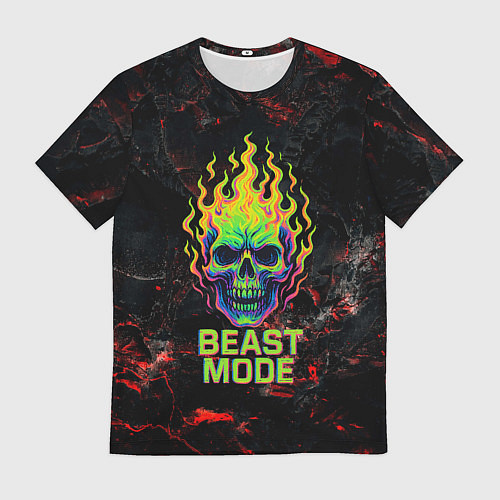 Мужская футболка Beast mode череп / 3D-принт – фото 1