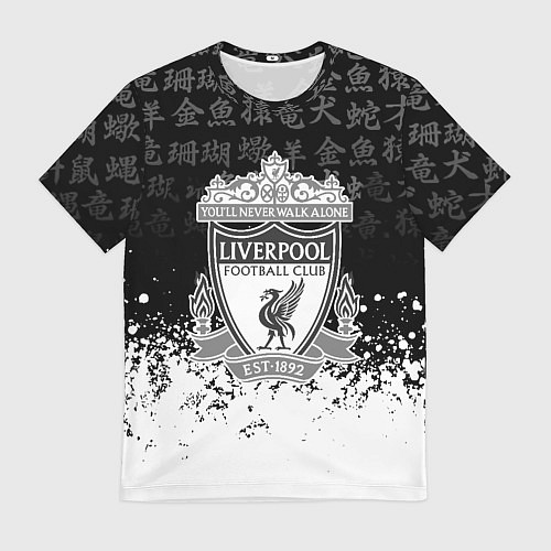 Мужская футболка Liverpool японские символы краски / 3D-принт – фото 1