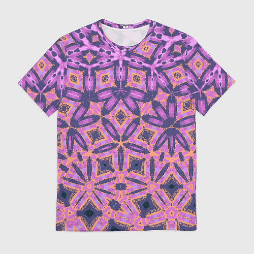 Мужская футболка Фиолетовая геометрическая метаморфоза / 3D-принт – фото 1