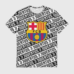 Футболка мужская Барселона х Ювентус паттерн, цвет: 3D-принт
