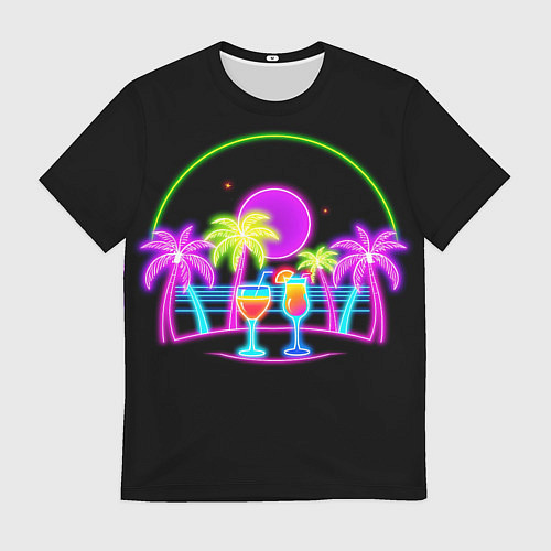 Мужская футболка Neon tropical / 3D-принт – фото 1