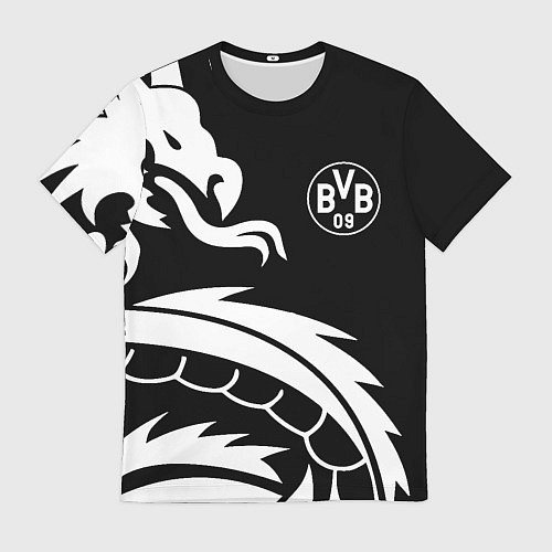 Мужская футболка Borussia дракон белый / 3D-принт – фото 1