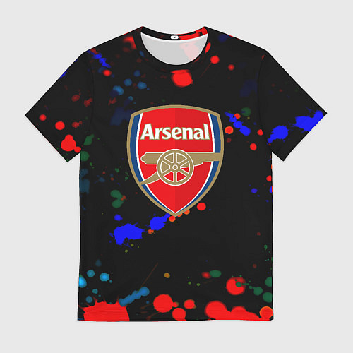 Мужская футболка Arsenal неоновые брызги красок / 3D-принт – фото 1