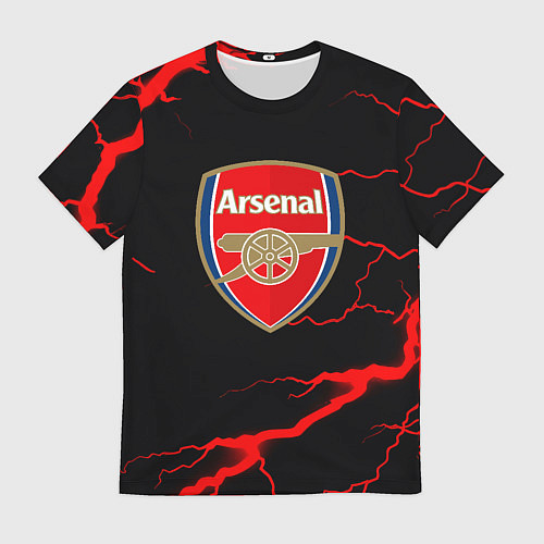 Мужская футболка Arsenal красные молнии / 3D-принт – фото 1