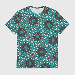 Мужская футболка Бирюзовая текстура из персидских звезд