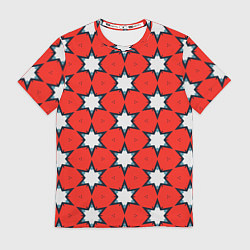 Мужская футболка Звезды на красном