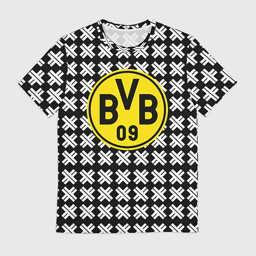 Мужская футболка Borussia pattern geometry / 3D-принт – фото 1