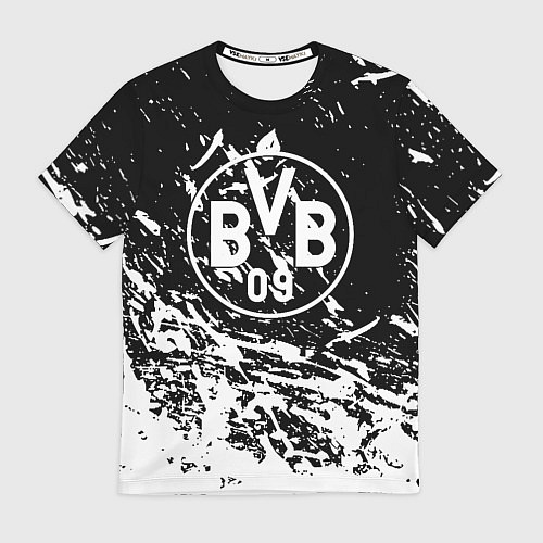 Мужская футболка Borussia белые краски / 3D-принт – фото 1