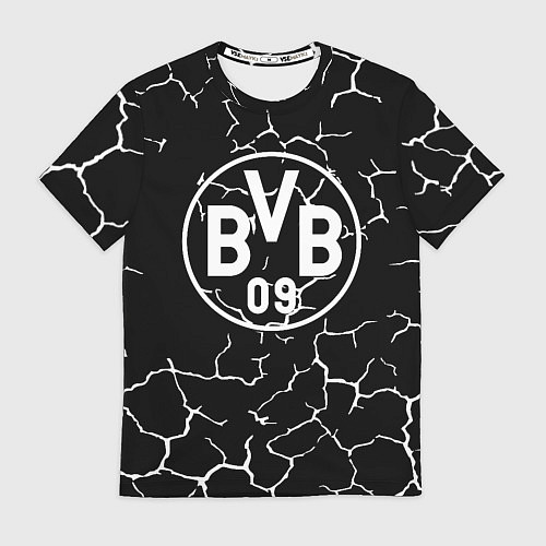 Мужская футболка Borussia черно белые / 3D-принт – фото 1