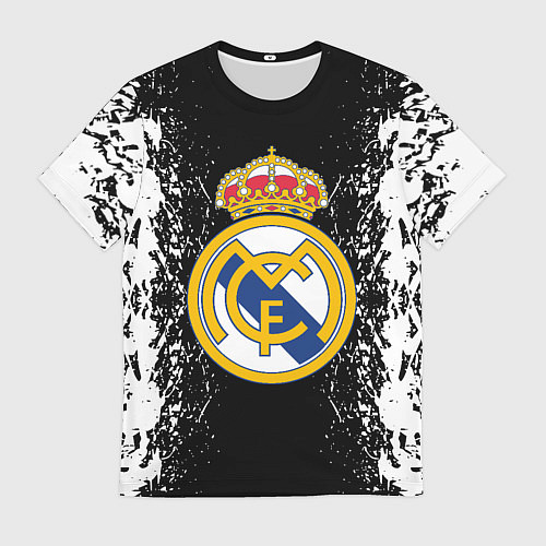 Мужская футболка Реал Мадрид текстура краски / 3D-принт – фото 1