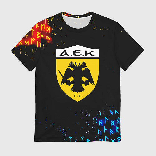 Мужская футболка AEK огненные символы / 3D-принт – фото 1