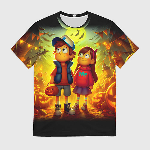 Мужская футболка Dipper and Mabel - halloween night fantasy / 3D-принт – фото 1