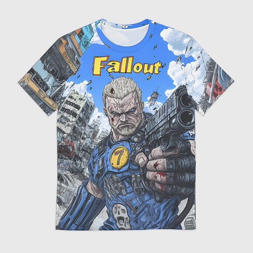 Мужская футболка Fallout брутальный седьмой / 3D-принт – фото 1