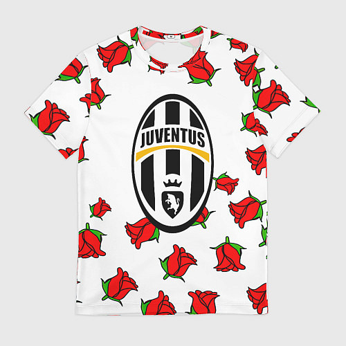 Мужская футболка Ювентус розы текстура / 3D-принт – фото 1