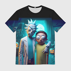Футболка мужская Rick with Morty - halloween night, цвет: 3D-принт