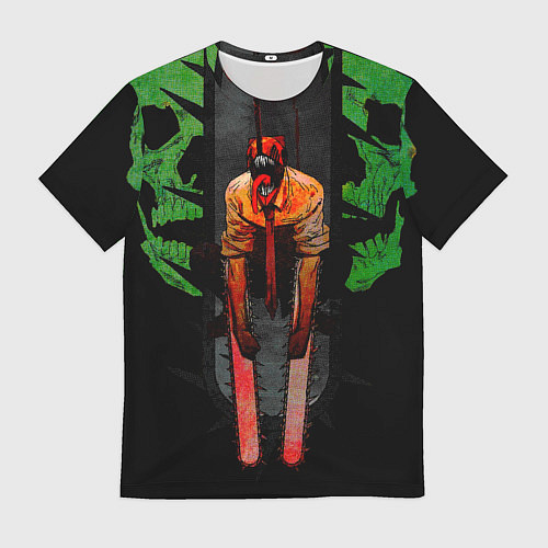 Мужская футболка Дэндзи с черепами Человек бензопила / 3D-принт – фото 1