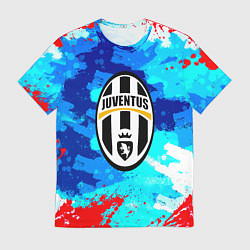 Футболка мужская Ювентус абстрактные краски, цвет: 3D-принт