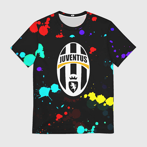 Мужская футболка Ювентус брызги красок неон / 3D-принт – фото 1
