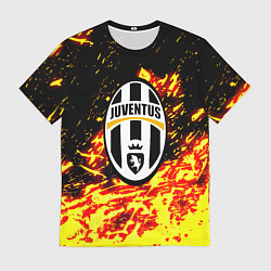 Футболка мужская Ювентус огненные краски текстура, цвет: 3D-принт