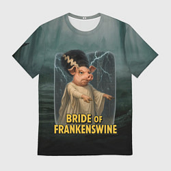 Футболка мужская Франкенштейн свинья невеста, цвет: 3D-принт