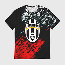 Футболка мужская Juventus краски штрихи текстура, цвет: 3D-принт