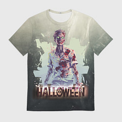 Футболка мужская Halloween зомби, цвет: 3D-принт