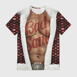 Футболка мужская Костюм деда мороза с накаченным прессом, цвет: 3D-принт