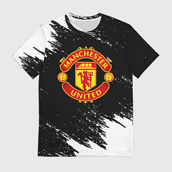 Футболка мужская Манчестер Юнайтед белые краски, цвет: 3D-принт