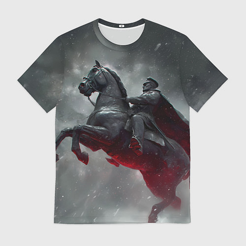 Мужская футболка Всадник в плаще на коне / 3D-принт – фото 1