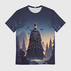 Футболка мужская Новогодний Бэтмен, цвет: 3D-принт