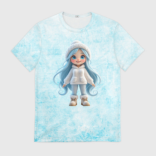 Мужская футболка Девочка-зима / 3D-принт – фото 1