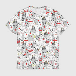 Мужская футболка Новогодние котики