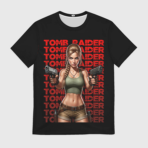 Мужская футболка Лара с пистолетами / 3D-принт – фото 1