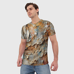 Футболка мужская Старая штукатурка на стене - абстракция, цвет: 3D-принт — фото 2