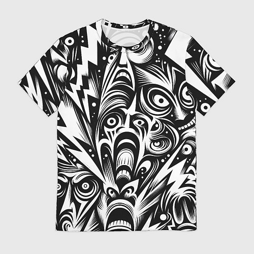 Мужская футболка Lightnings and faces - ai art fantasy / 3D-принт – фото 1