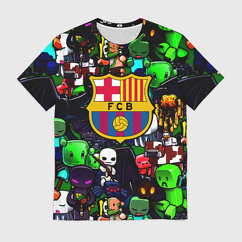 Мужская футболка Minecraft x barcelona fc / 3D-принт – фото 1