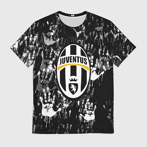Мужская футболка Ювентус текстура руки краски / 3D-принт – фото 1