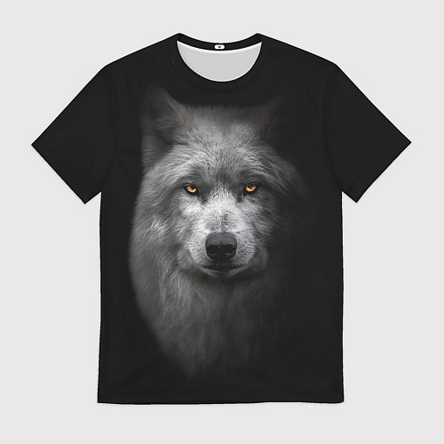 Мужская футболка Суровый волк с холодным нордическим взглядом / 3D-принт – фото 1