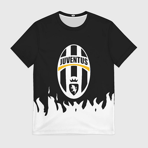 Мужская футболка Ювентус белый огонь текстура / 3D-принт – фото 1