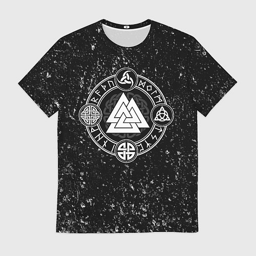 Мужская футболка Валькнут и символы в круге / 3D-принт – фото 1