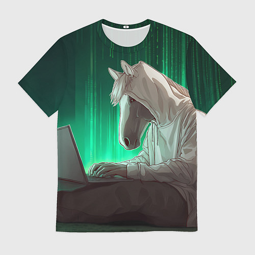 Мужская футболка Хакер лошадь / 3D-принт – фото 1