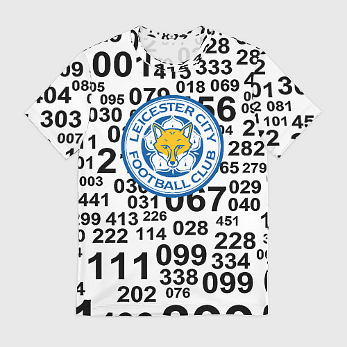 Мужская футболка Лестер сити цифры символы / 3D-принт – фото 1