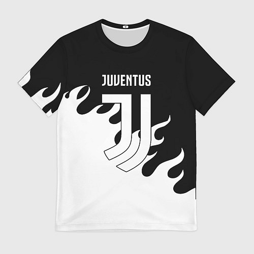 Мужская футболка Ювентус огонь текстура / 3D-принт – фото 1