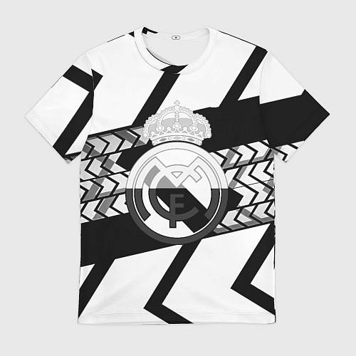 Мужская футболка Реал Мадрид краски полосы / 3D-принт – фото 1