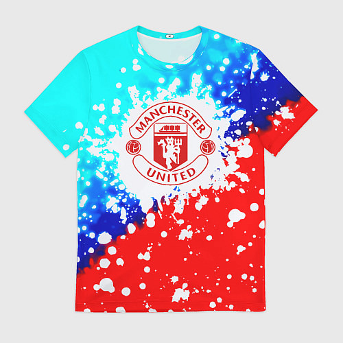 Мужская футболка Манчестер Юнайтед неон / 3D-принт – фото 1